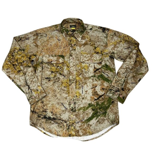 Cabelas Zonz Western Men's Small Camo Woodland Button Up Hunting Shirt NWOT - Picture 2 of 9